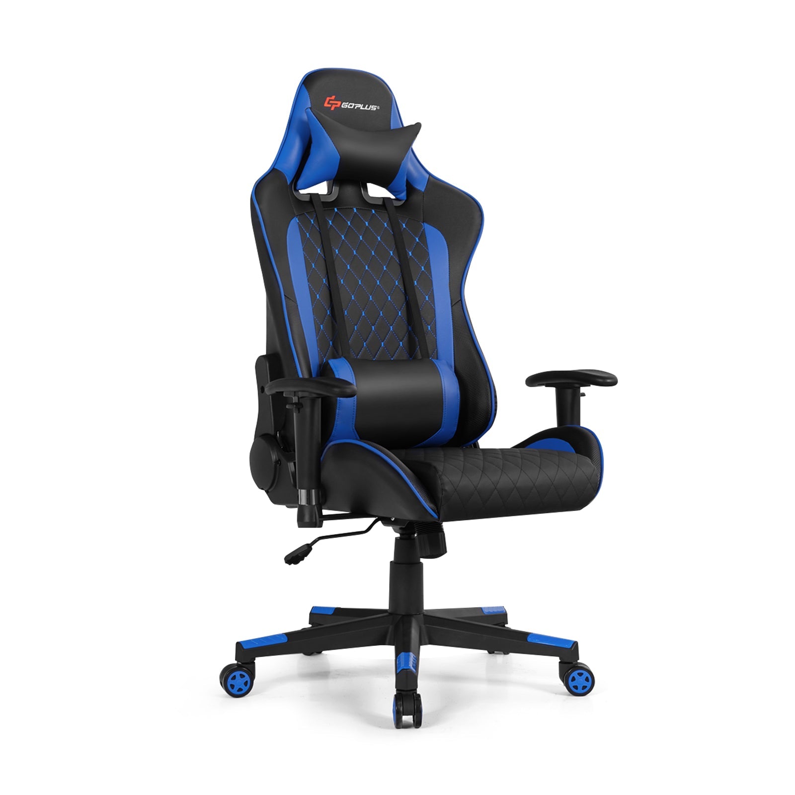 Massage Gaming Chair with Lumbar Support and Headrest